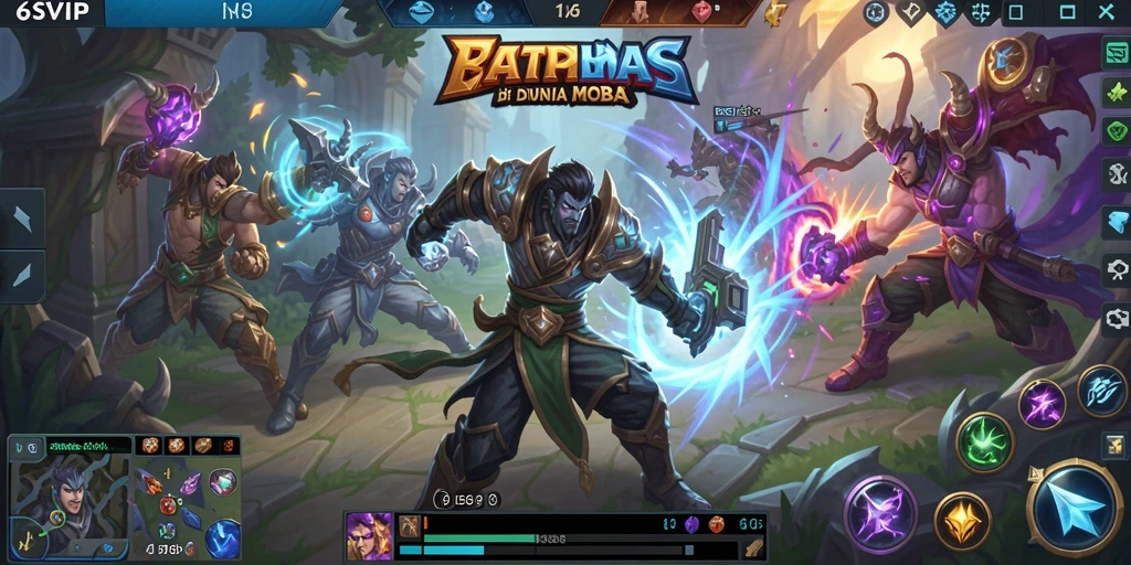 Tampilkan gameplay seru di arena pertempuran MOBA 6SVIP.