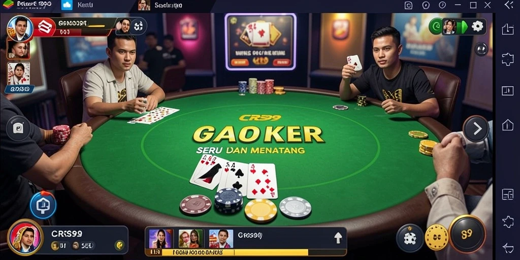 Tampilan gameplay Poker yang seru dan menantang.