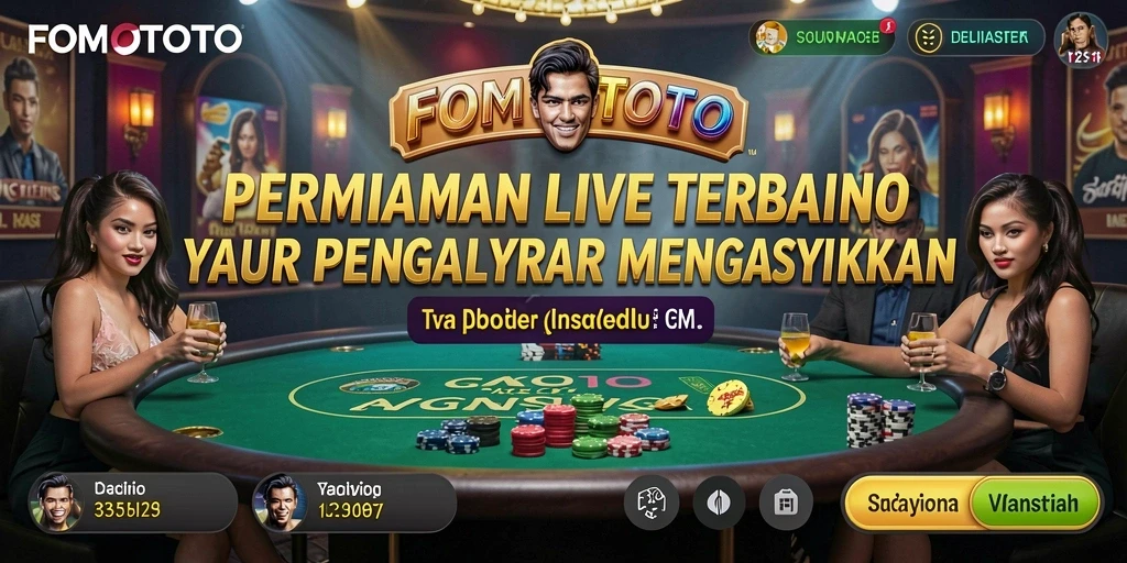 Tangkapan layar gameplay FOMOTOTO menampilkan dealer langsung dan interaksi pemain.