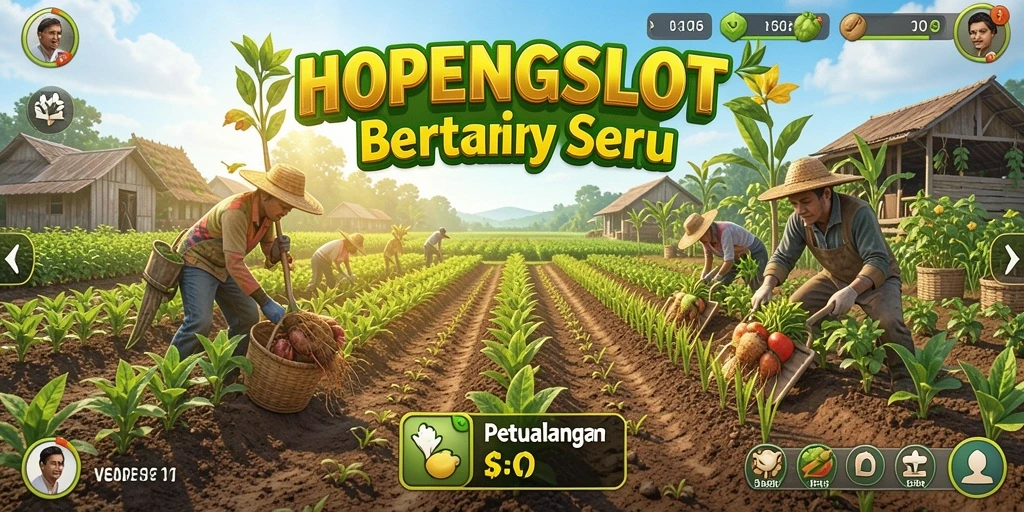 Tangkapan layar HOPENGSLOT menampilkan petualangan bertani yang seru dan interaktif.