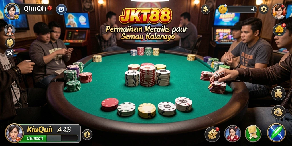 Tangkapan layar JKT88 menampilkan antarmuka permainan QiuQiu yang menggugah selera.