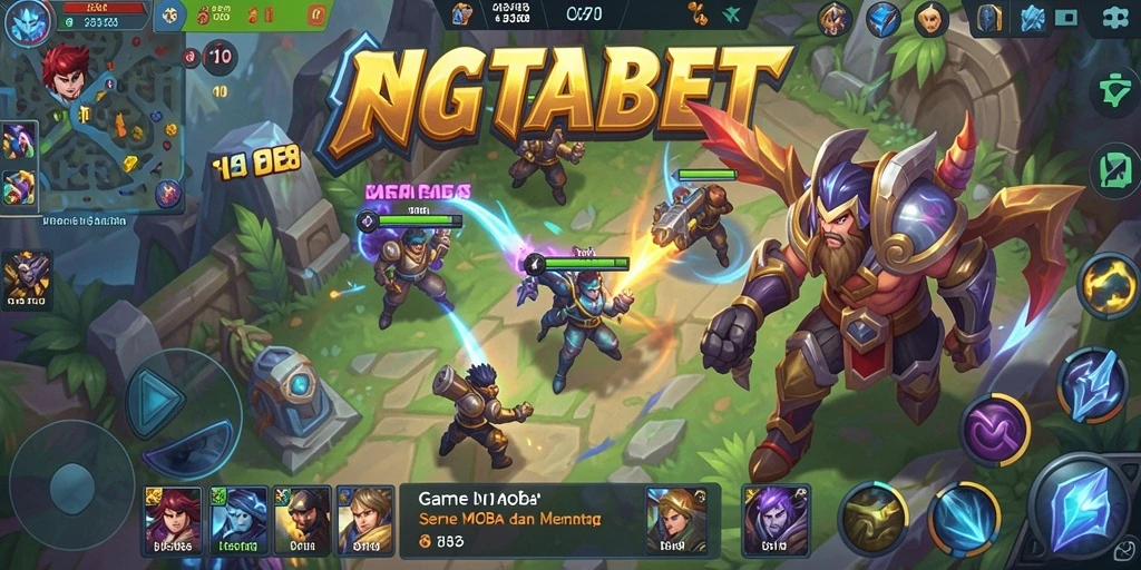 Tangkapan layar gameplay NAGITABET menampilkan pertempuran intens antar tim.