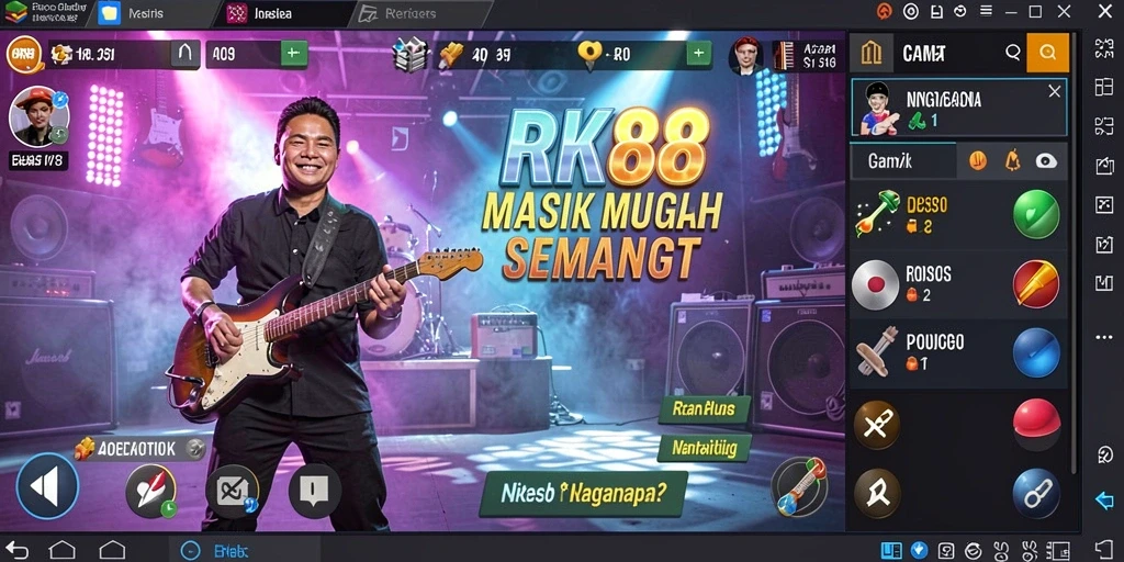 Tampilan gameplay RK88 yang penuh warna dan energik.