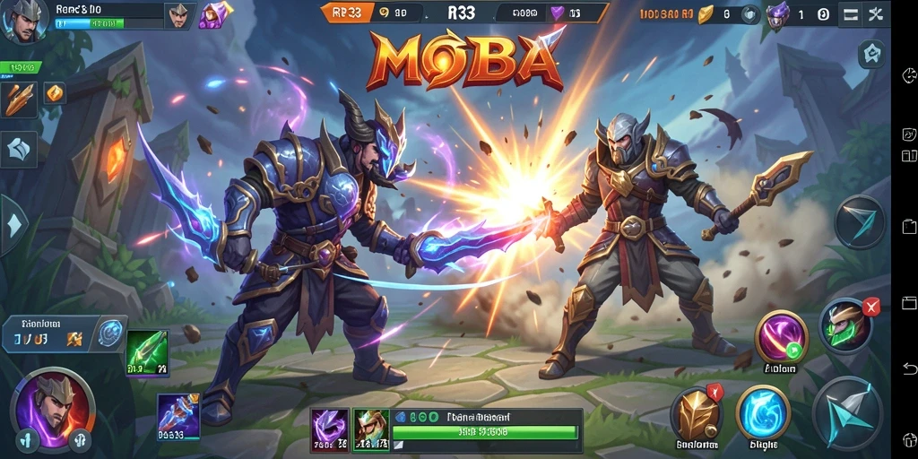 Tampilan gameplay epik di dunia MOBA RR33.