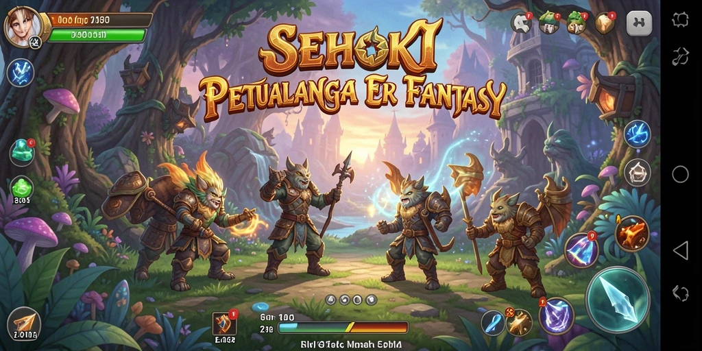 Tangkapan layar SEHOKI menampilkan pertempuran epik di dunia fantastis.