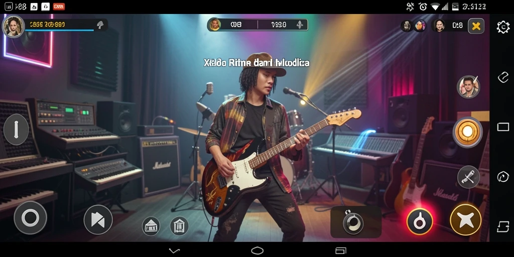 Tampilan gameplay interaktif X88 dengan berbagai pilihan lagu.
