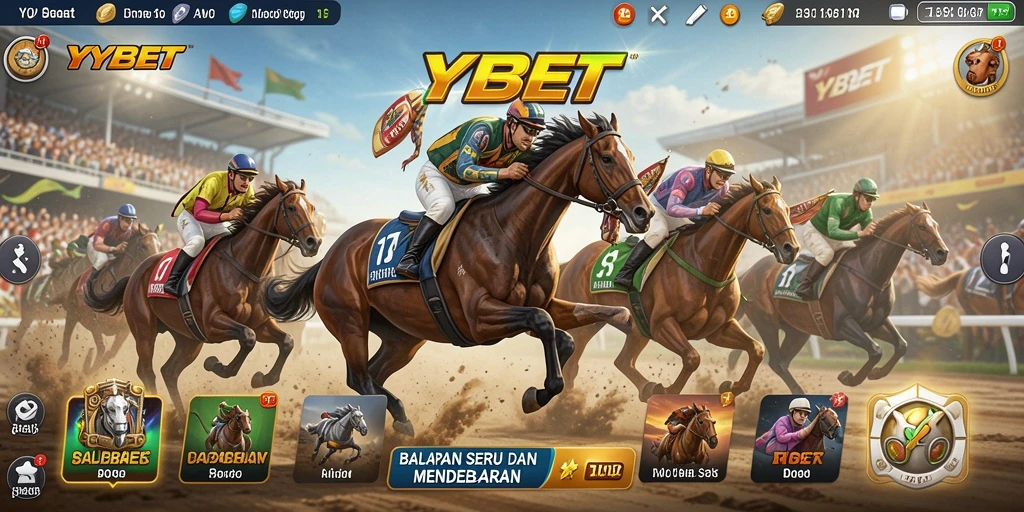 Screenshot gameplay YYBET menampilkan balapan yang mendebarkan dengan mobil cepat.